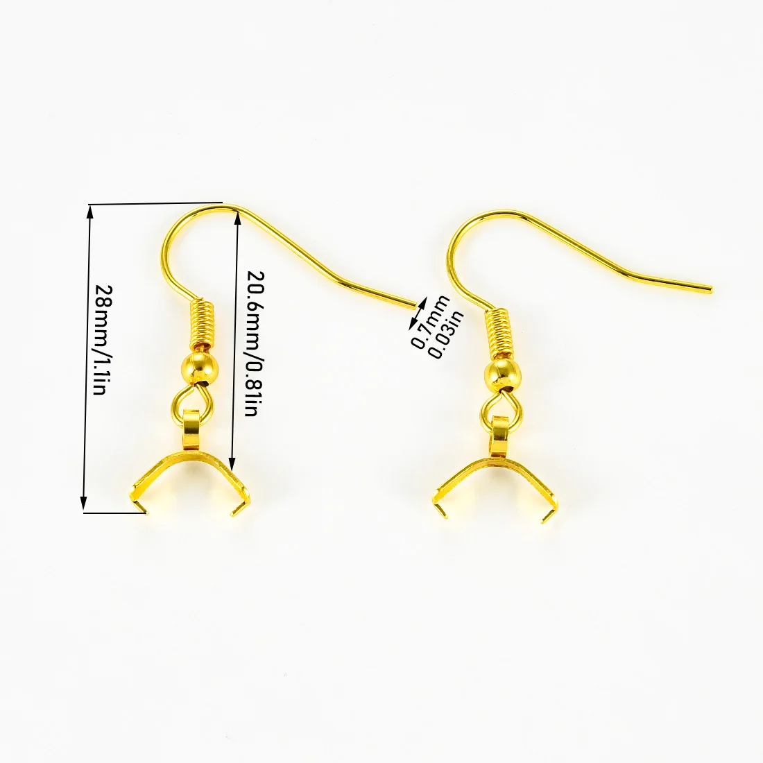 10Pcs Stainless Steel Ear Wires Fish Hooks With Pendant Clasp Hypoallergenic Findings Parts for DIY Jewelry Making Supplies