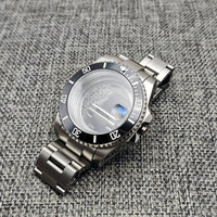 Men's WatchDive stainless steel case 40mm, suitable for NH34/35/36/38 GMT stainless steel case with sapphire glass fixed clip