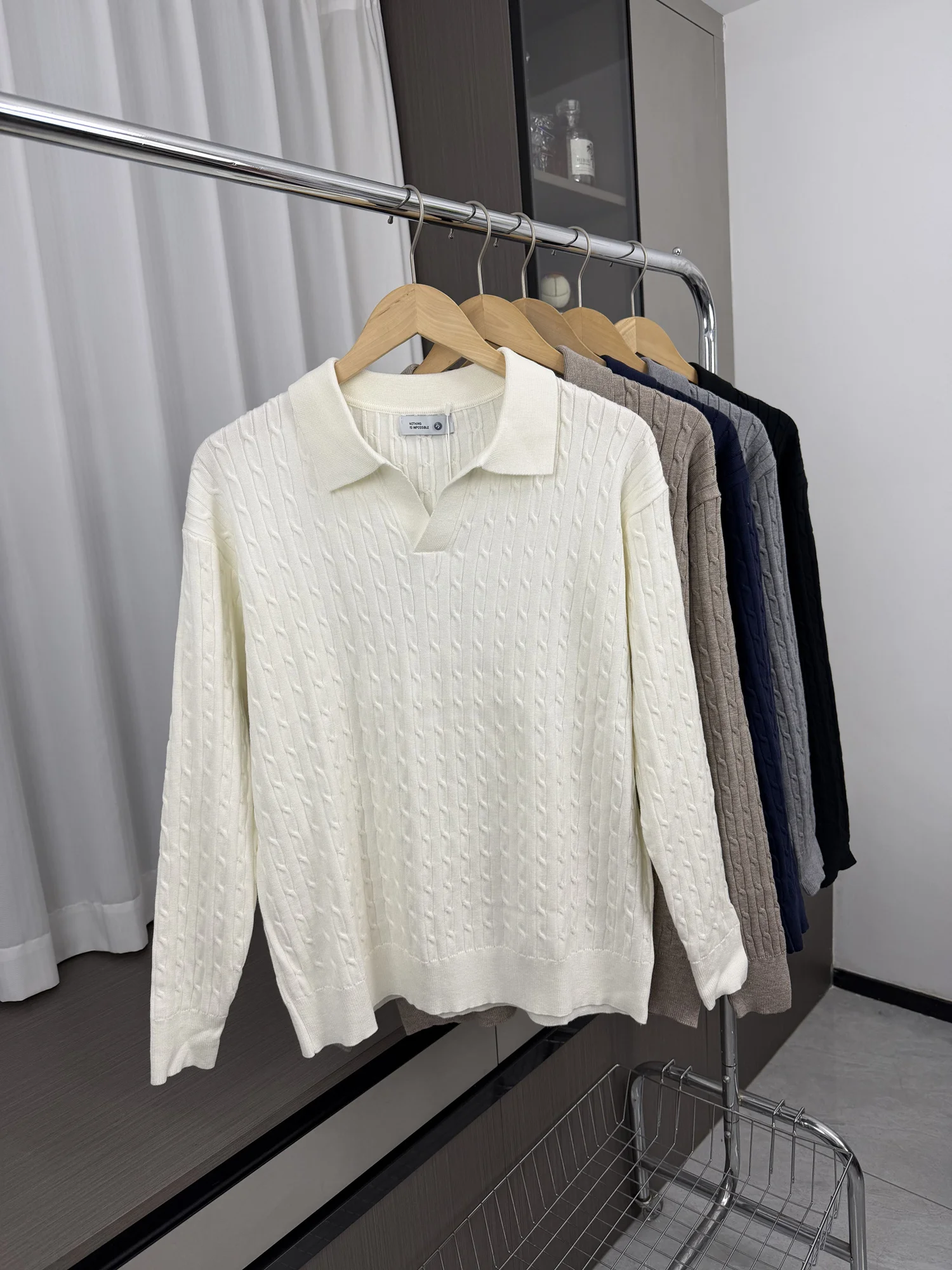 

Comfortable Knitted Long Sve Sea Eagle Collar Men's Sweater Casual Faion Urban Sle Breathable Skin-friendly Winter Fas...