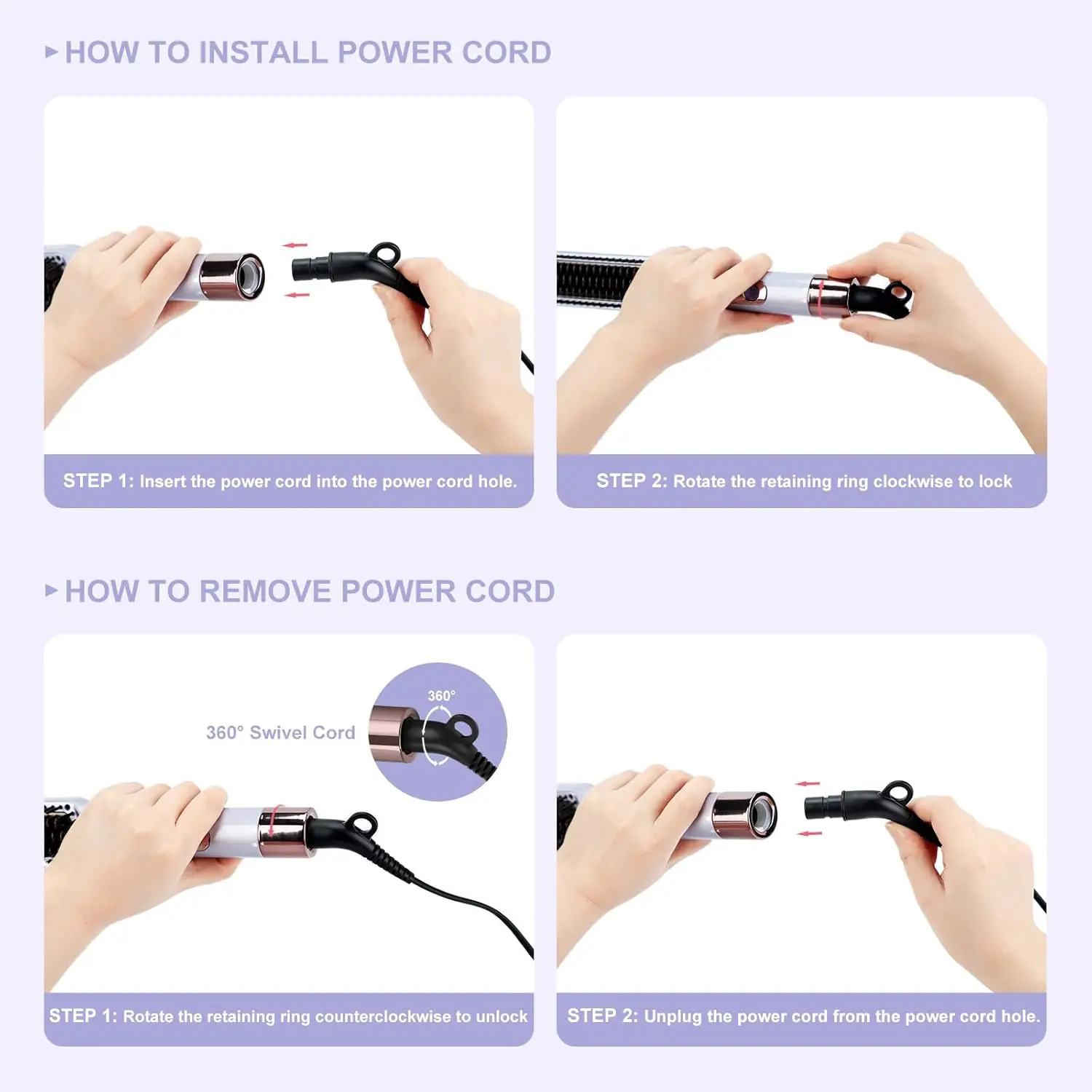 Straightener and Curler, PARWIN PRO BEAUTY 1'' Flat Iron,1.25'' Curling Iron Hair Straightener Brush with Detachable Power