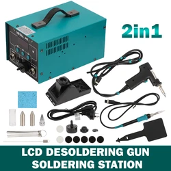 2 IN 1 Station Vacuum Pump Gun Soldering Iron Desoldering for Welding Tool