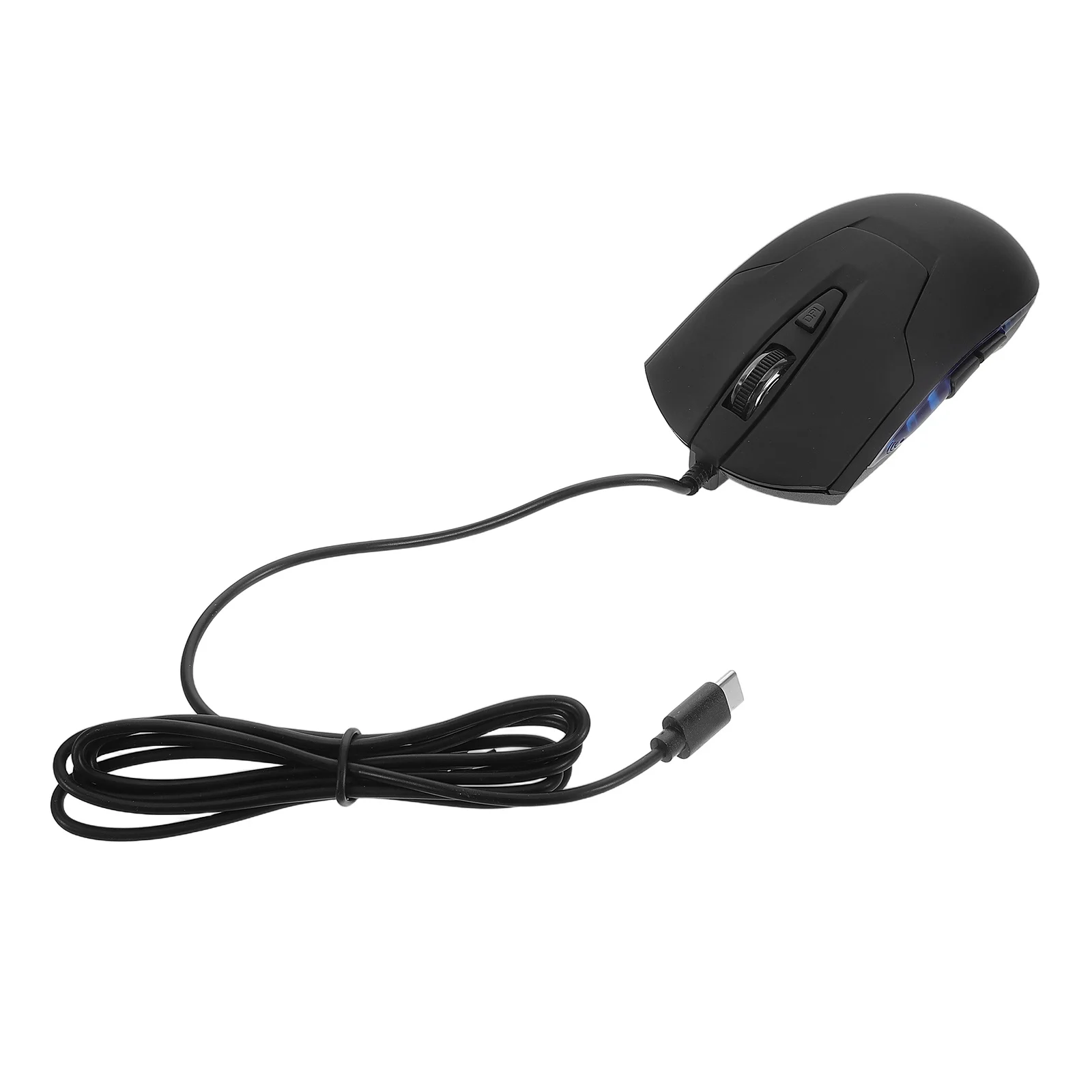 

USB C Wired Mouse 6-Button Ergonomic Shape Glowing Blue LED Gaming Mouse Quiet Click Plug Laptop Desktop Pc