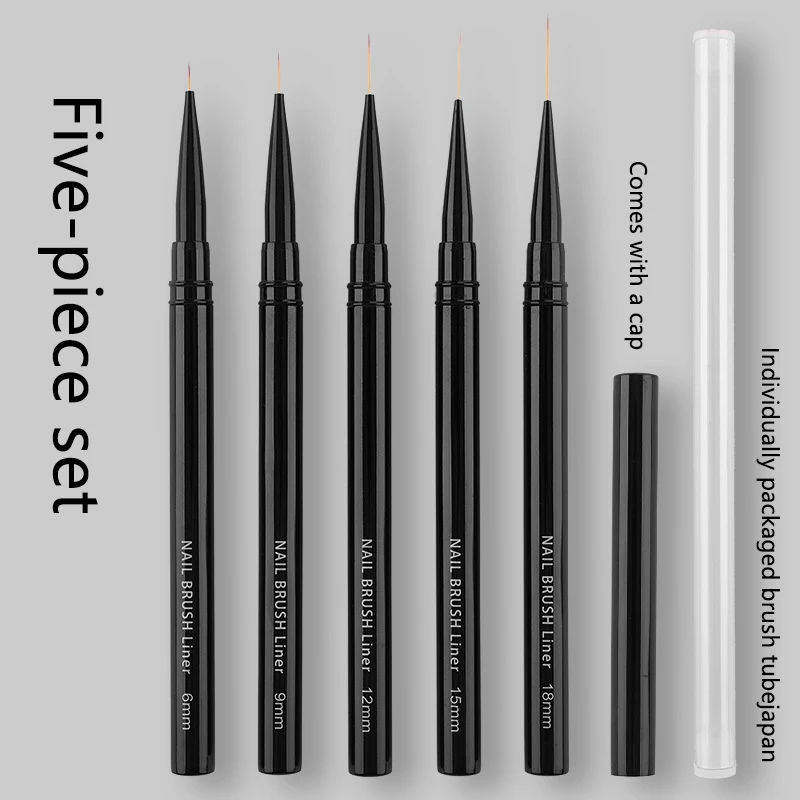 

5Pcs Metal Nail Liner Brushes, Fine Tip for Drawing, Painting, Flower Design, Detail Work, Manicure Tools