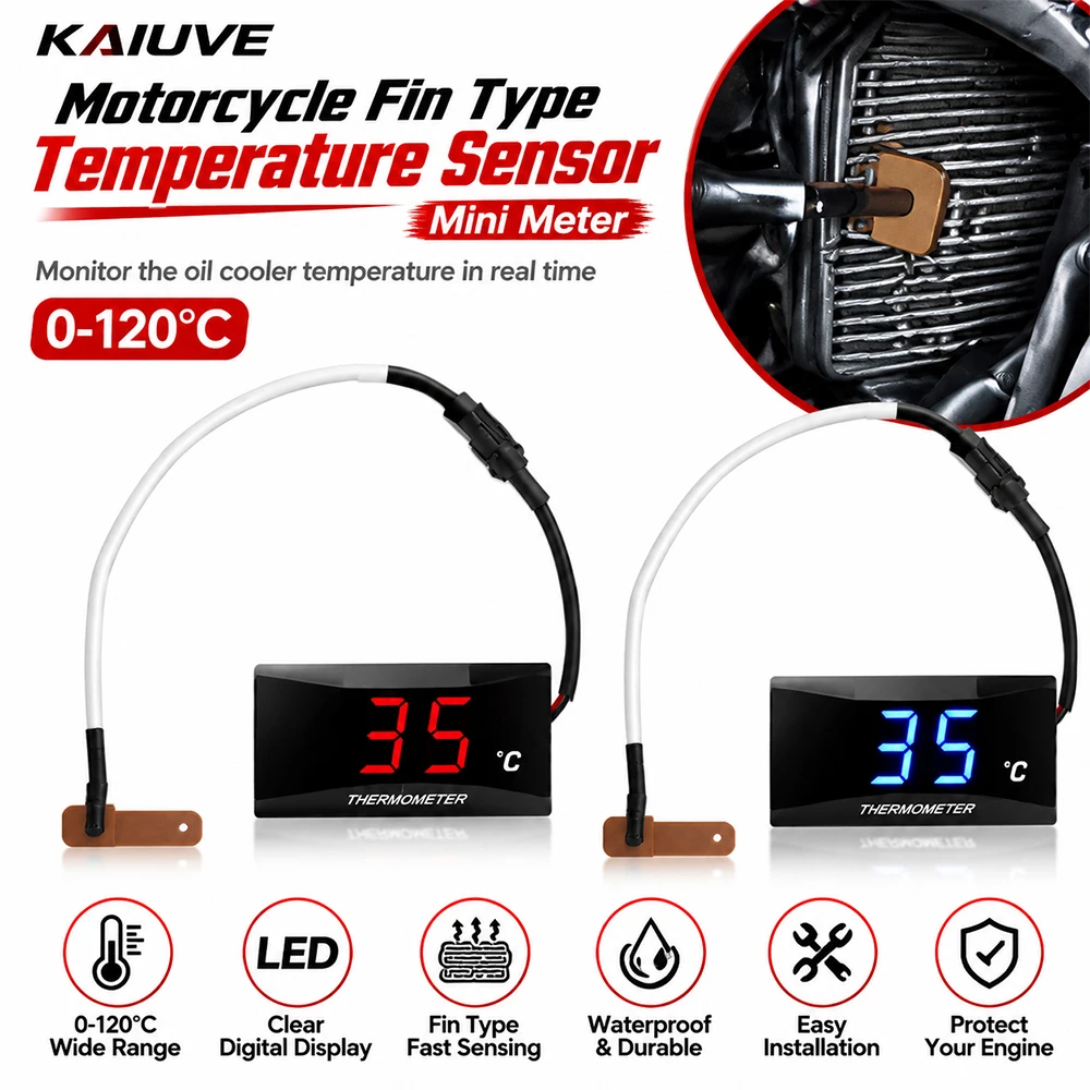 Motorcycle Fin Type Temperature Sensor Mini Meter For XMAX250 300 NMAX CB 400 CB500X Sensor Thermomete Gauges