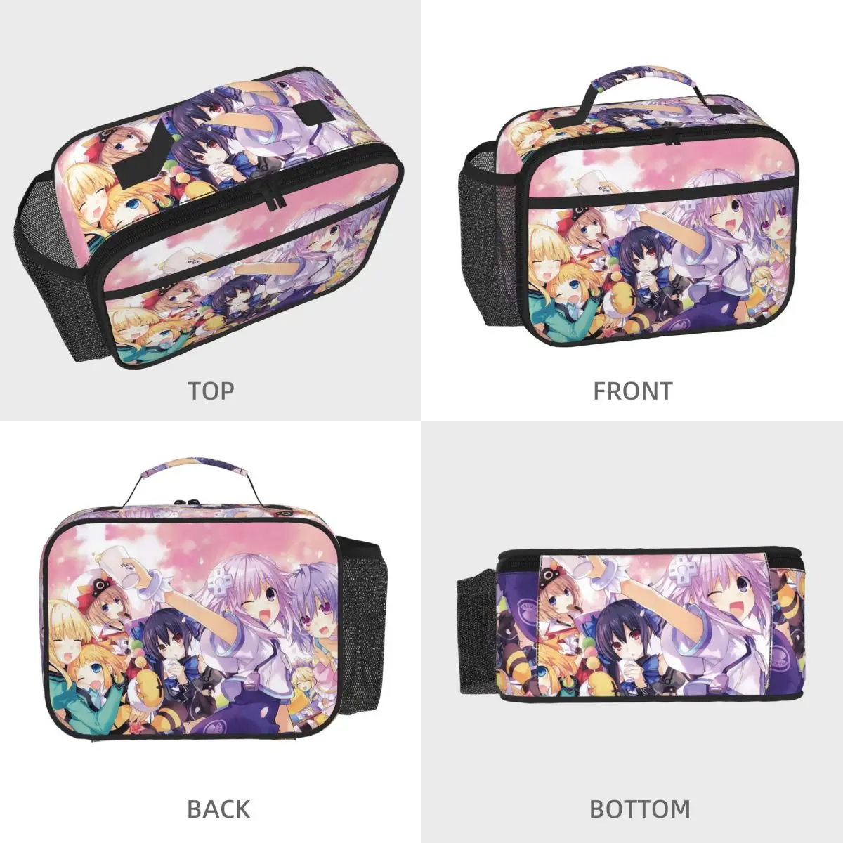 Hyperdimension Neptunia Anime 9 Insulated Lunch Bag for Women Kids Leakproof Food Boxes Thermal Lunch Box Tote