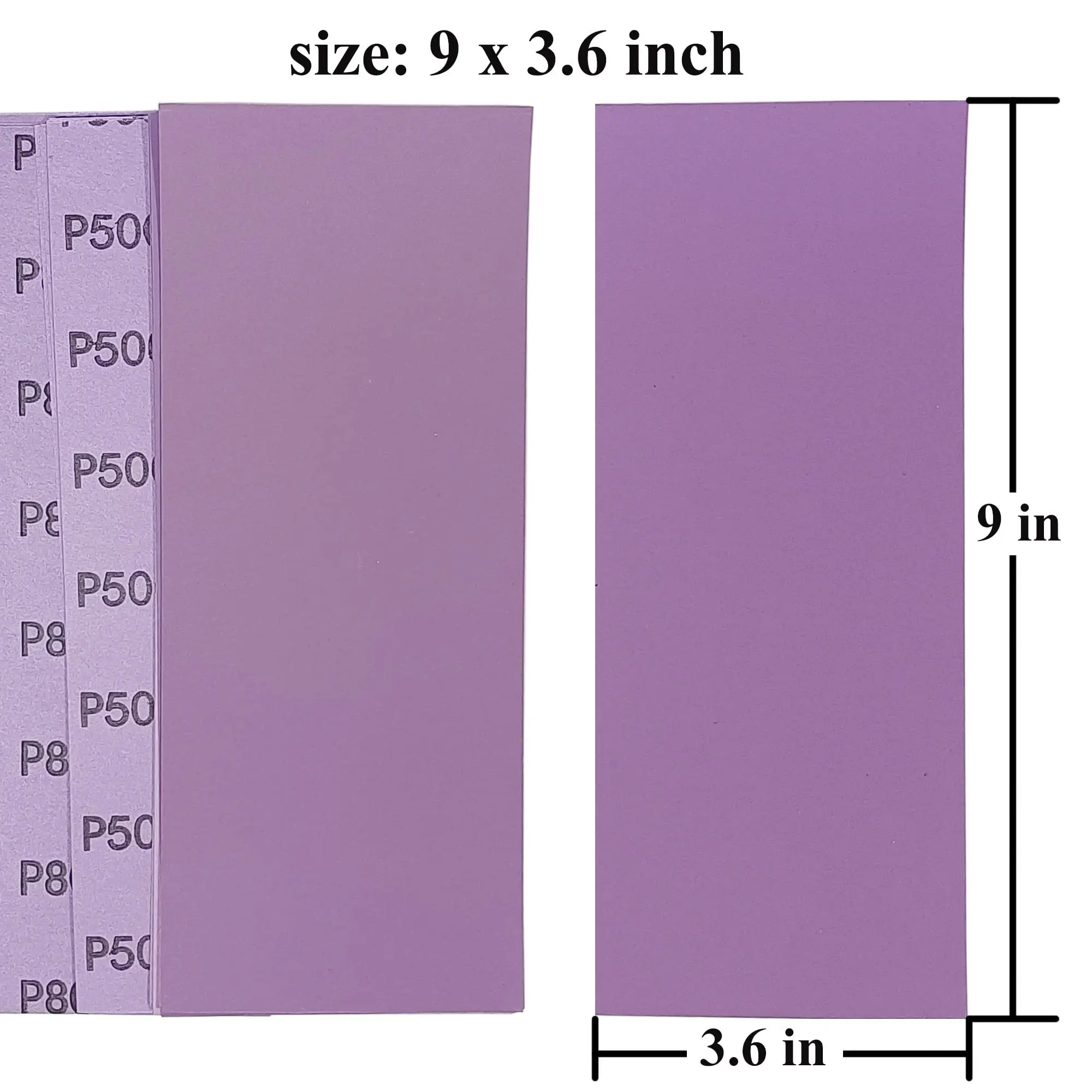 9×3.6 Inch Purple Wet Dry Waterproof Sandpaper 10Pcs Aluminum Oxide Hook & Loop Sanding Sheets for Car Auto Wood Furniture
