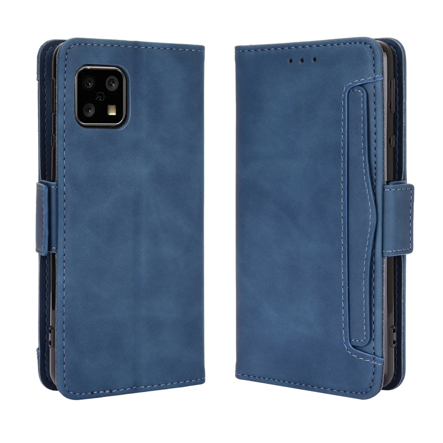 Flip Leather Cover For Sharp Aquos sense 4 5G Lite Basic Separate Type Magnet Button Many Card Slot Wallet Shockproof Phone Case