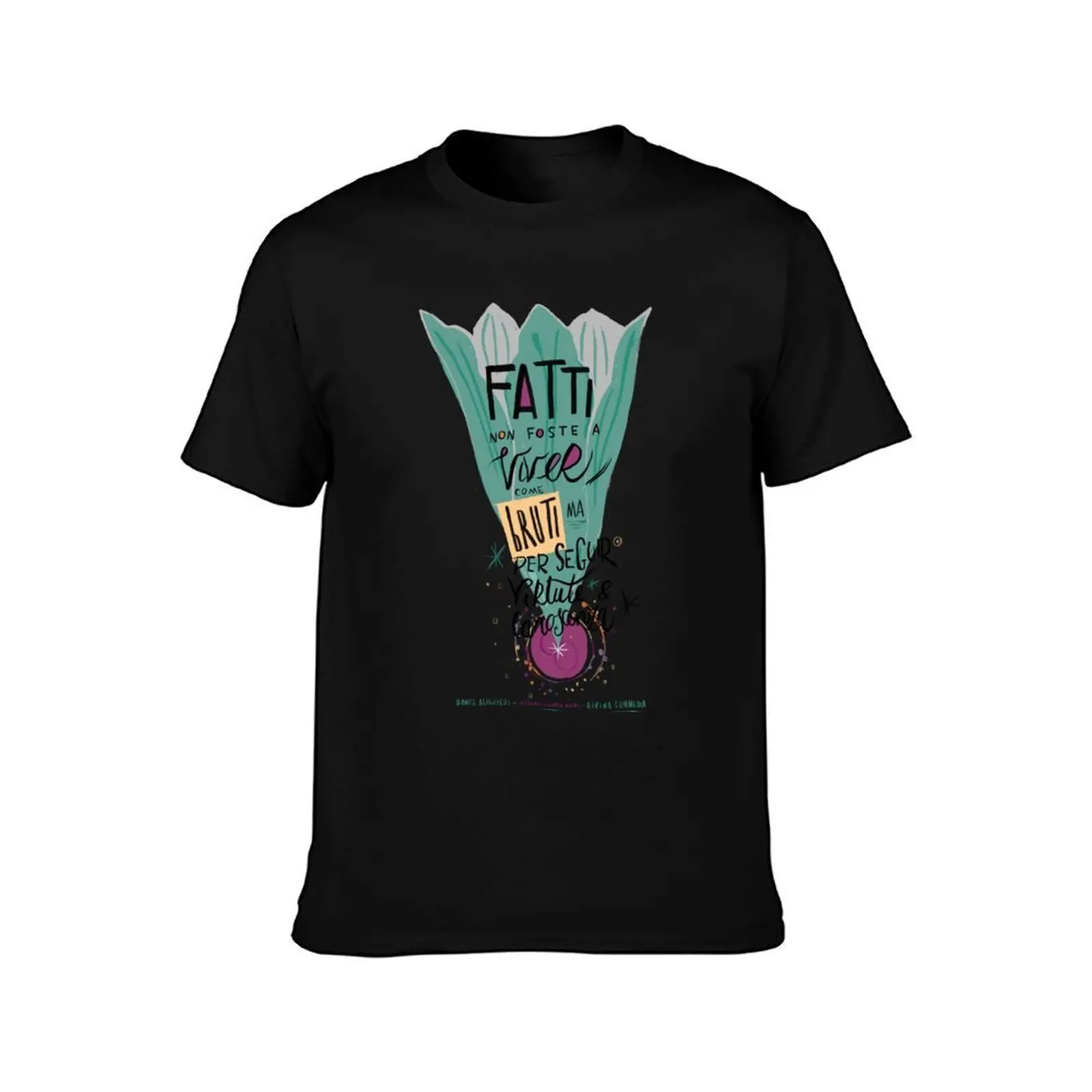 Dante Alighieri - Divina commedia T-Shirt, Summer Casual Cotton Tee, Oversized Streetwear Tops, Vintage Graphic Print