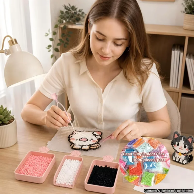 2.6mm 10000+ Pieces Pixel Puzzle Iron-On Beads Expansion Pack Relieve Stress DIY Intelligence Educational Toys Craft Puzzles