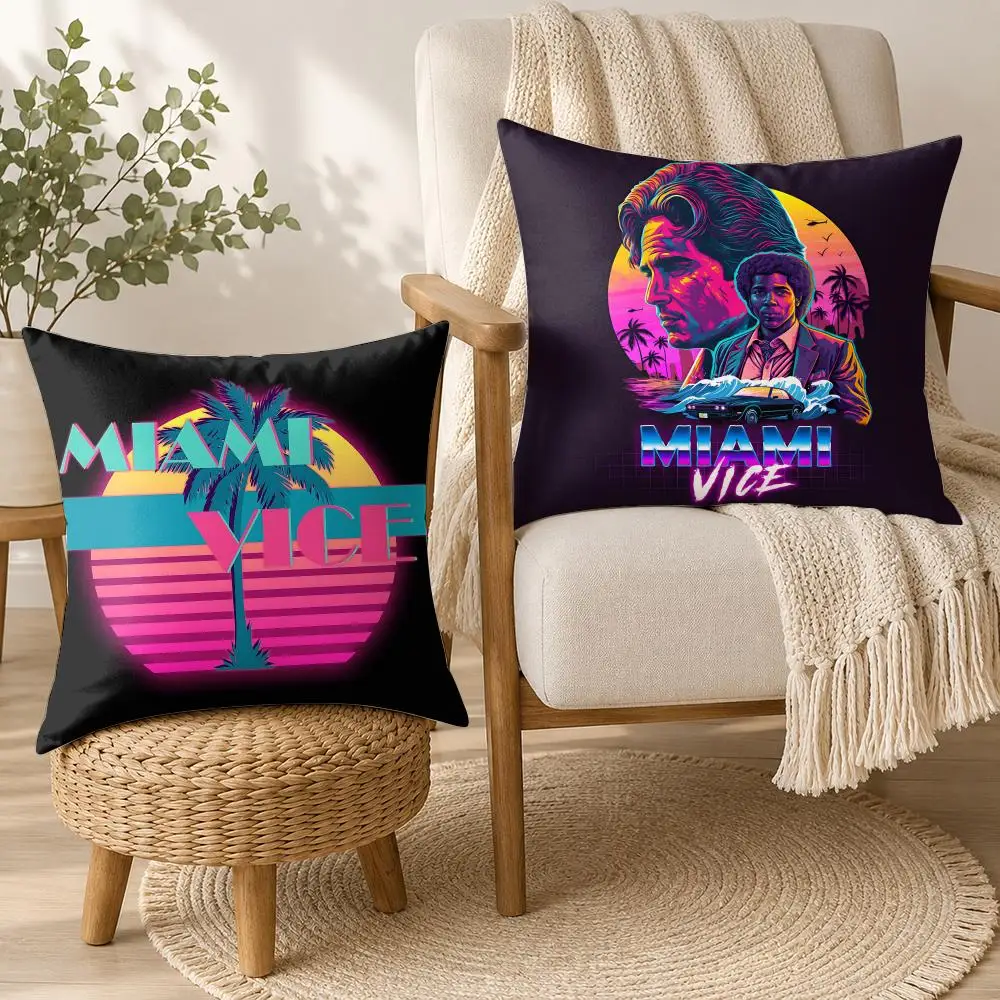 Miami Vice Movie Cool Cushion Cover Square Decorative Throw Pillow 40x40cm For Sofa Bedroom Living Room Home Decor