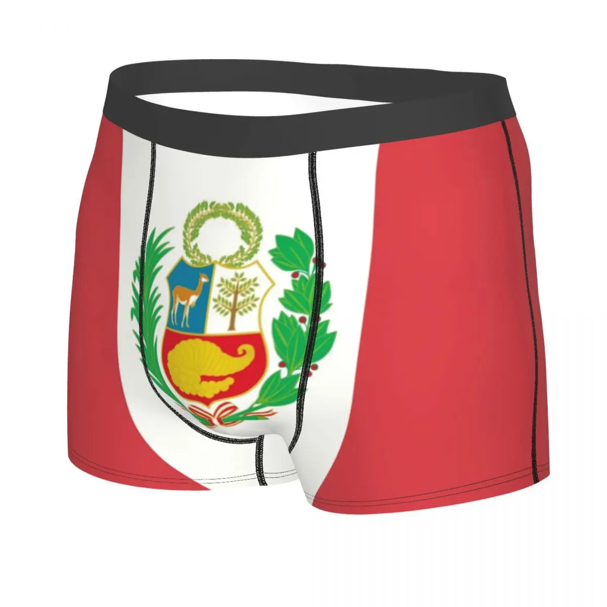 Male Fashion Flag Of Peru, Peruvian Flag Underwear Boxer Briefs Men Stretch Shorts Panties Underpants