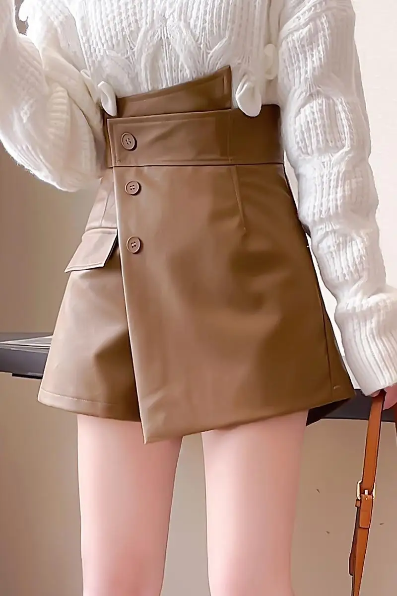 2024 outono e inverno novo item emagrecimento temperamento reduzindo a idade shorts irregulares saia shorts