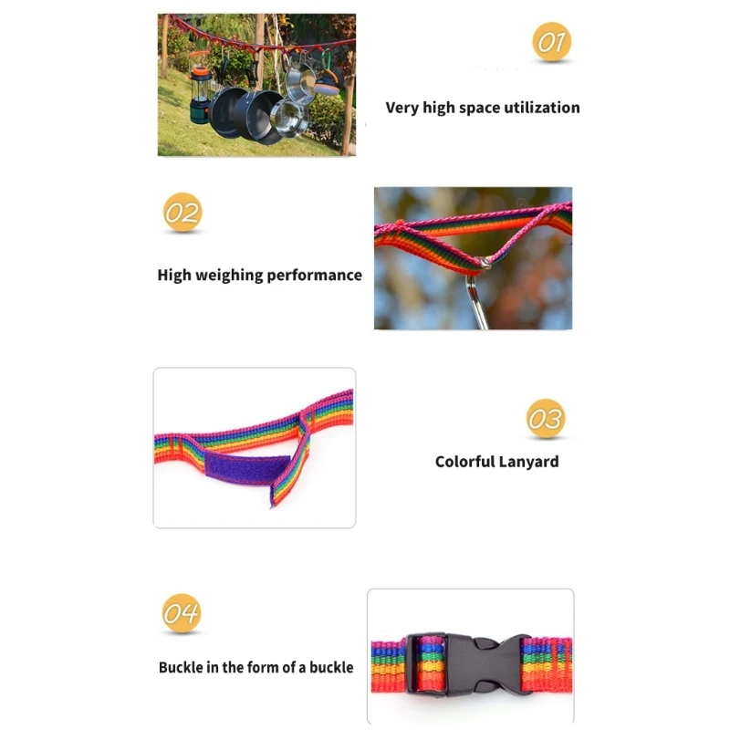  Long Reinforced Colorful Climbing Rope Outdoor Hanging Line Suitable for Outdoor