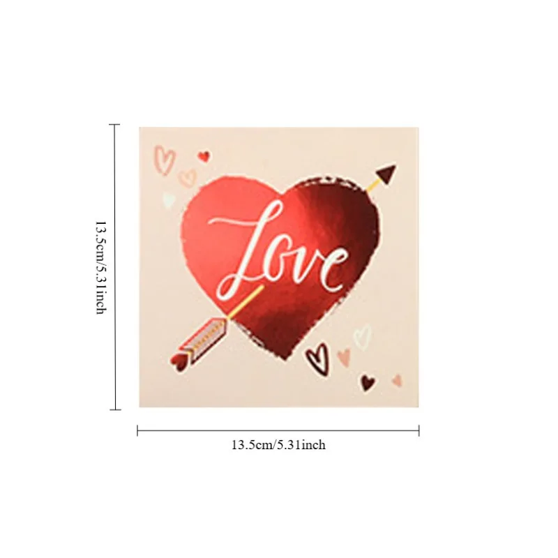 1pcs Red Valentine's Day Greeting Card Simple Three-Dimensional Greeting Card Universal Thanks Gratitude Blessings Decorative