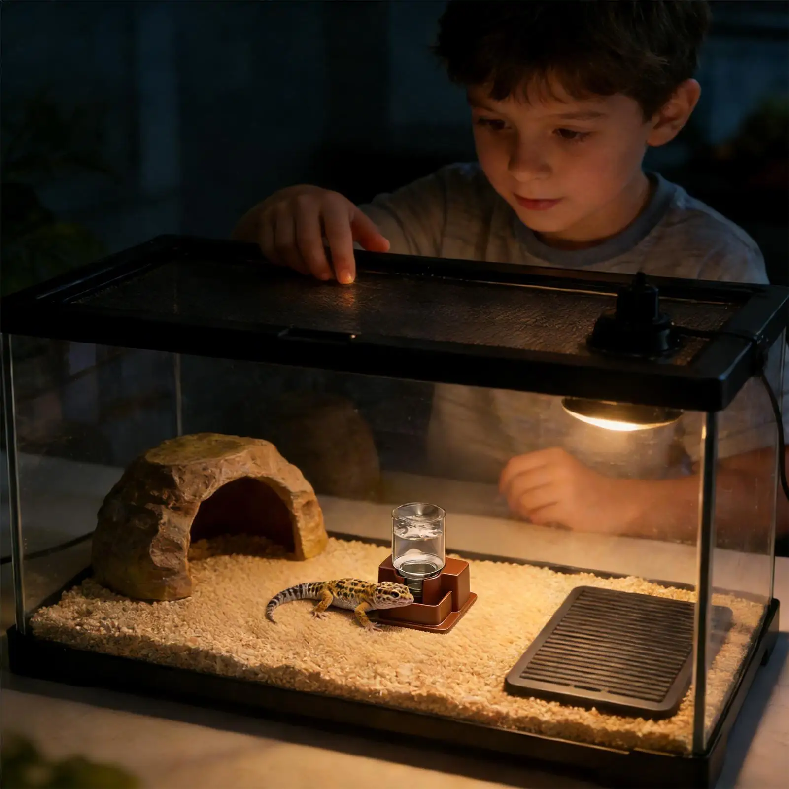 Automatischer Schwerkraft-Wasserspender für Reptilien, abnehmbarer Napf für Eidechsen, Schlangen, Schildkröten, Chamäleons, Geckos, ohne Stromversorgung – Detail 3