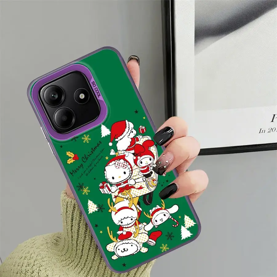 غطاء خلفي لهاتف Xiaomi Redmi Note 9s 11s 12s 14 Pro Plus 13 12 11 10Lite 15 10s Sanrio Hello Kitty Christmas