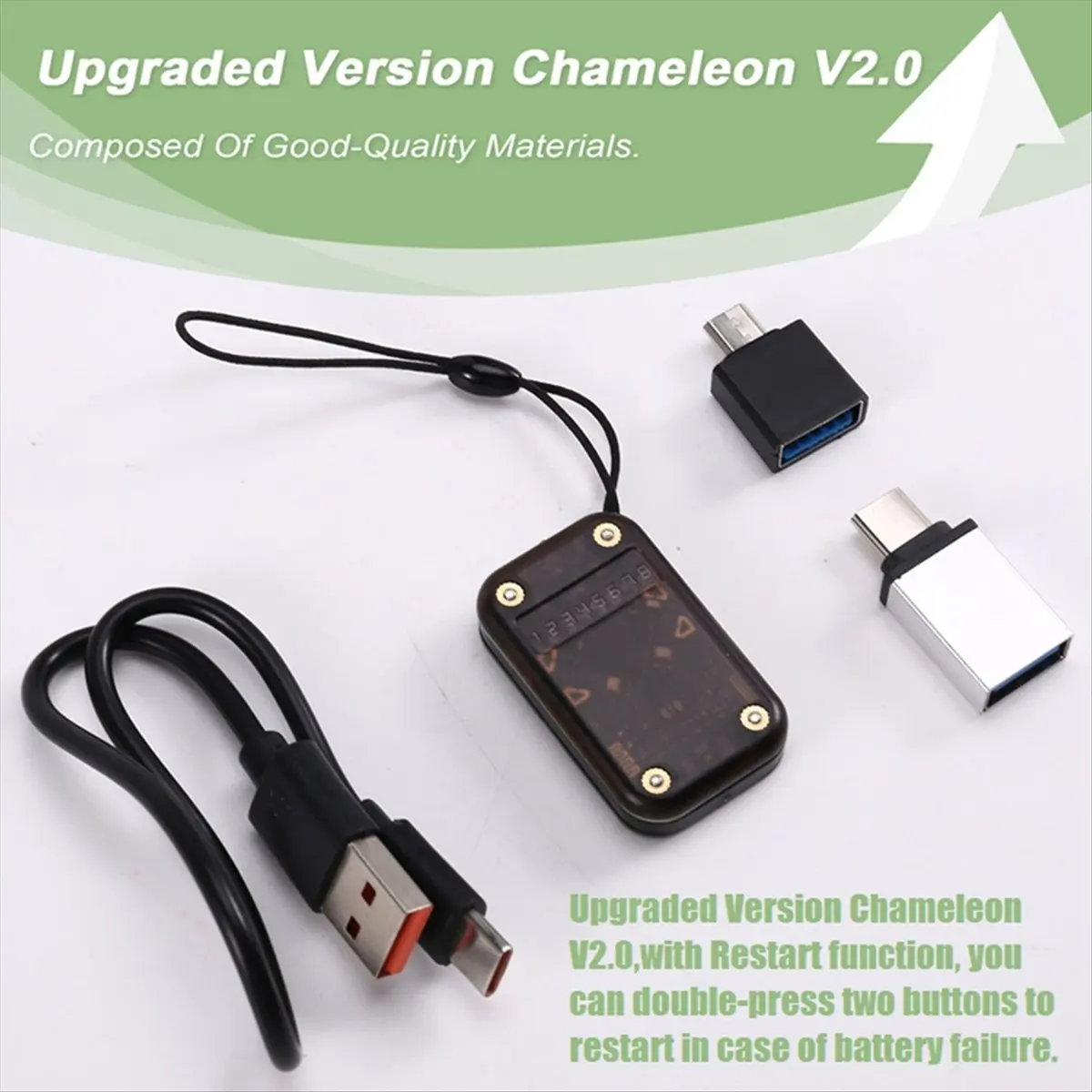 Chameleon V2.0 RFID Smart Chip Reader Emulator Chameleon NFC Duplicator+5xUID/CUID Keychain 125Khz 13.56Mhz Card Decode