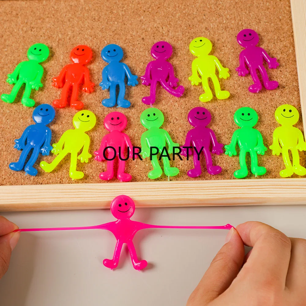 20Pcs Mini Gooey Little Man Sticky Anxiety Relief Toys for Kids Birthday Party Favors Goodie Bag Pinata Fillers Halloween Gifts