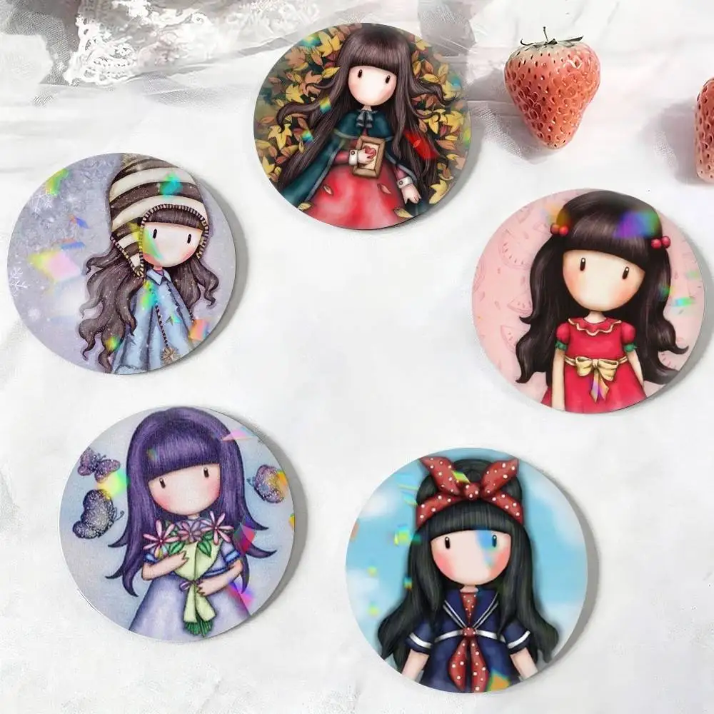 Cute Healing IP S-Santoro L-London  25 32 44 58 75mm Badges Personalized Round Brooches Pins Accessory Gift