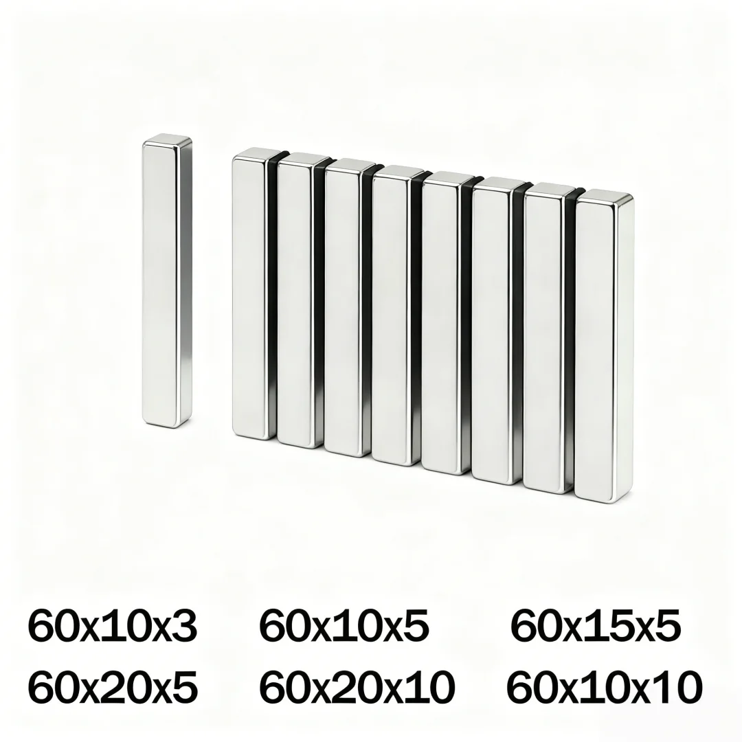 Super Strong Magnet N35 Block Magnetic NdFeB Neodymium Magnet Powerful imanes Refrigerator Magnets 60x10x3 60x10x5 60x20x10mm