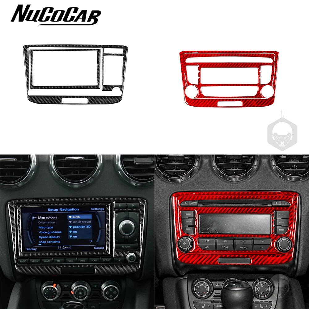 

For Audi TT 8n 8J MK123 TTRS 2008-2014 Carbon Fiber navigation radio control panel Car Interior Accessories Decorative Stickers