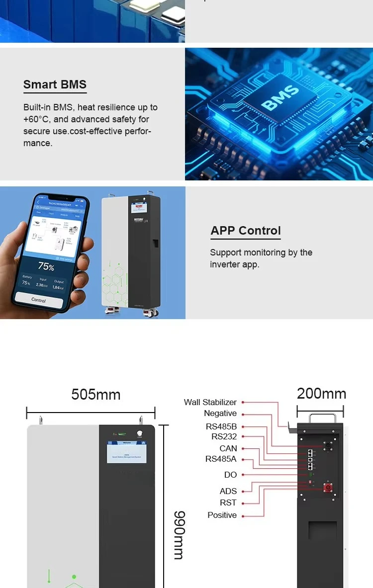 بطارية تخزين الطاقة الشمسية 51.2 فولت 320 أمبير LiFePO4 للمشروعات السكنية مع 8000 دورة 10 كيلو وات في الساعة 16 كيلو وات في الساعة UL IEC CE UN38.3 MSDS