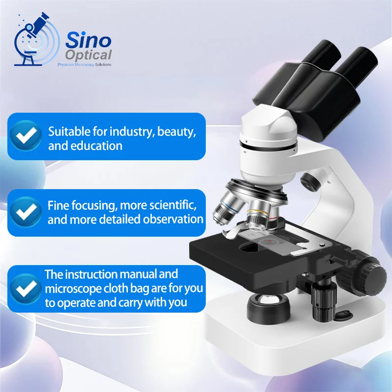 Professional Biological Microscope Binocular Compound for Science Experiments Laboratory Grade Optical Microscopy