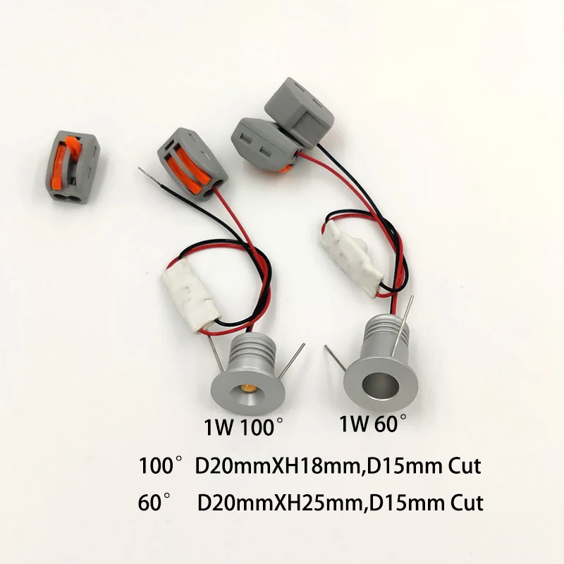 1W 2W 3W 4W Mini fenerler Led spot Downlight vitrin Bar masası 12V-24V tavan gömülü merdiven kapalı LED Downlight