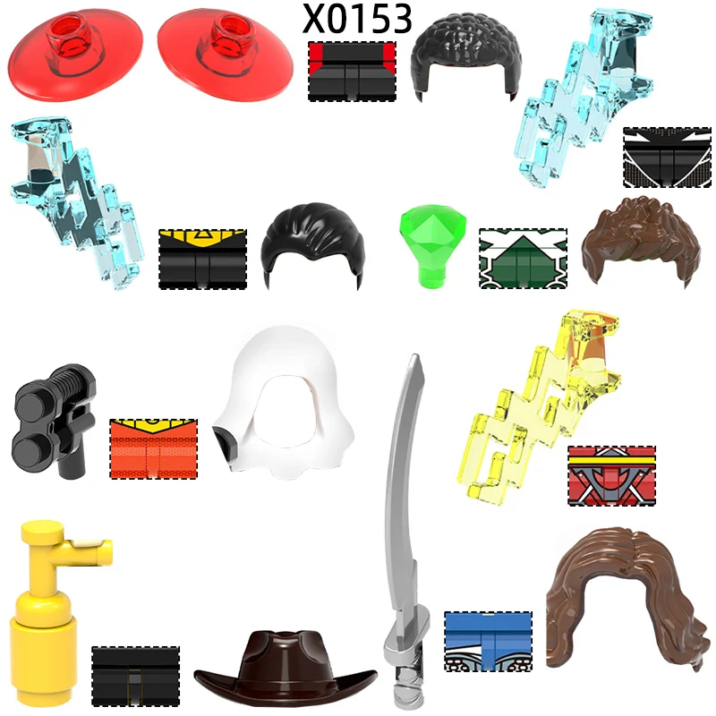 The X0153 Weapons Pants Hair Parts Action Figures Cloak Knif