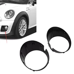 Black Front Fog Light Cover Fog Light Trim Ring for MINI Cooper R55 R56 R57 R58 R59 51117248791 51117248792 Car Accessories