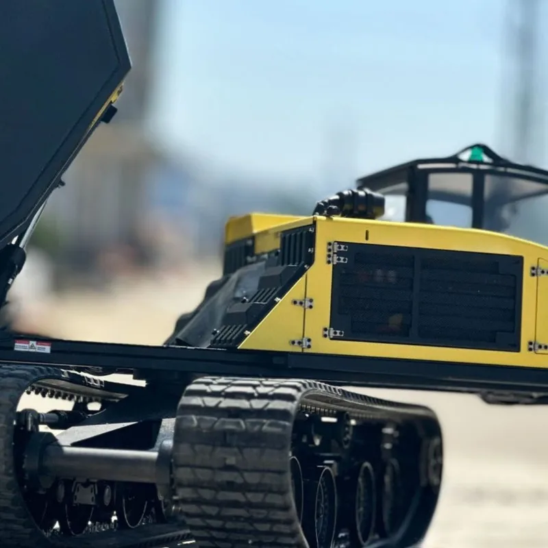 1/14 Super Frog T14R Panther RC Camion con cassone ribaltabile cingolato idraulico Radiocomandato in metallo ribaltabile Veicolo da costruzione X14 Macchina