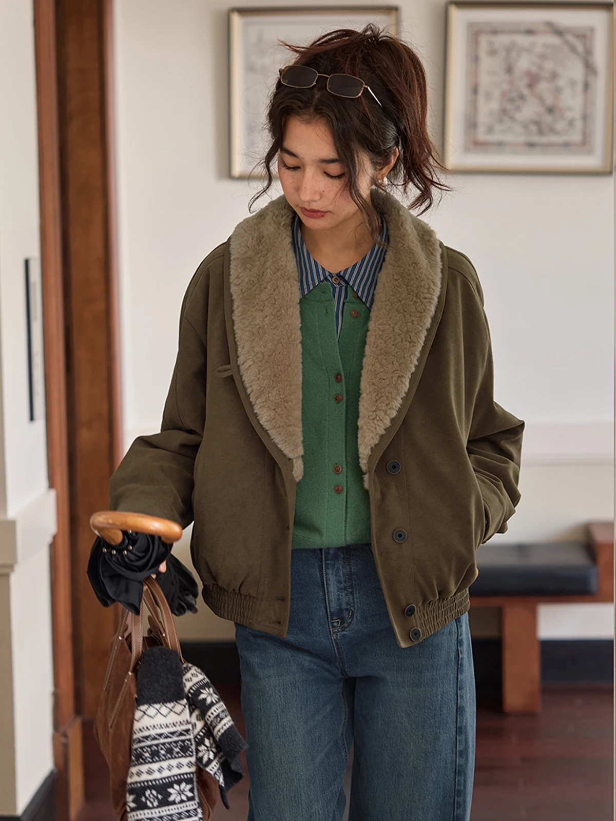 

Женская утепленная куртка Solighter из замши и хлопка, осенне-зимняя, новая, свободного кроя, с длинными рукавами, для повседневной носки