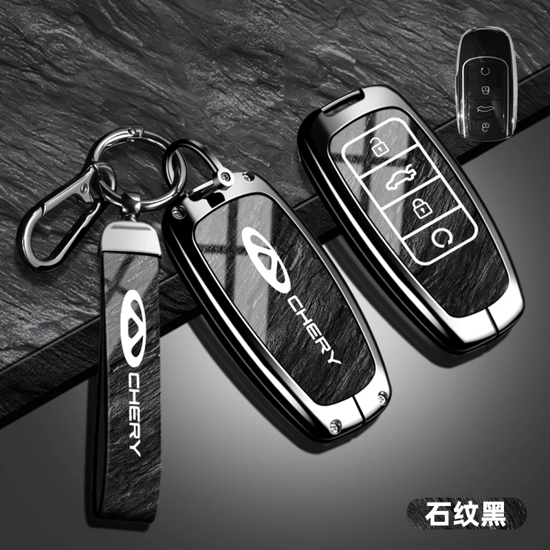 Car Zinc Alloy TPU Remote Key Case Holder Cover Chain For Chery JAECOO Omoda 5 Tiggo 7 8 9 Plus Pro Arrizo 6 8 Accessories