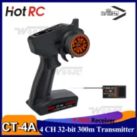 HOTRC CT-4A 4CH 4 Channel Radio Control 2.4GHZ FHSS System Transmitter 2S 4V-9V One-hand with F-04A Receiver For RC Car Boat Toy