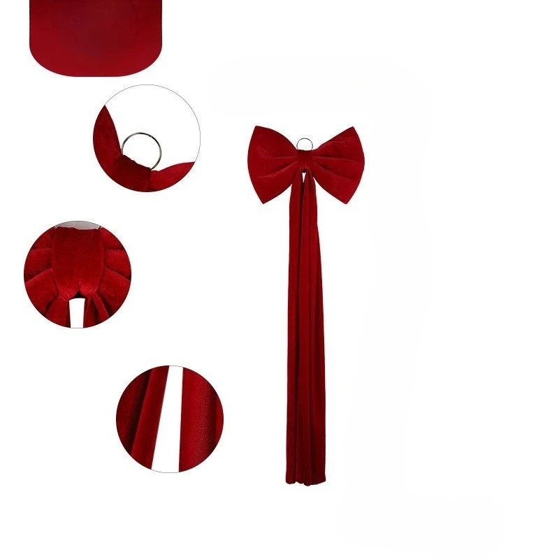 Weihnachtliche Große Samtschleife für Christbaumschmuck, Neujahrs-Dekoration, Wandbehang, Partydekoration, Schaufenster-Dekoration – Detail 3