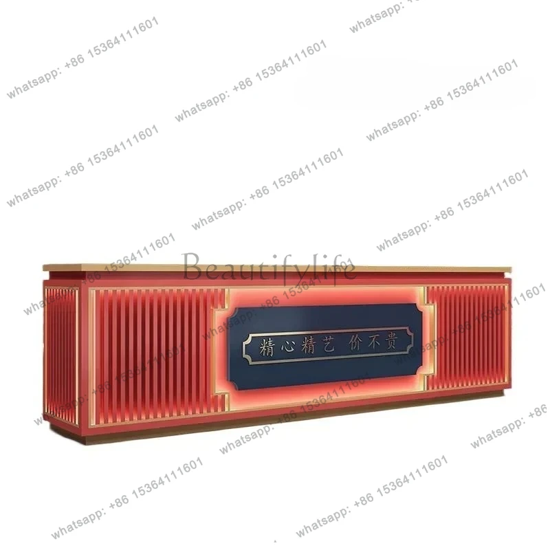 

44Chinese Style Hotel Cashier Counter Shop Counter Foot Bath Shop Reception Desk