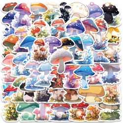 50pcs Cute Cartoon Plants Mushroom Stickers For Laptop Phone Water Bottle Guitar Luggage Waterproof Graffiti Vinyl Decals