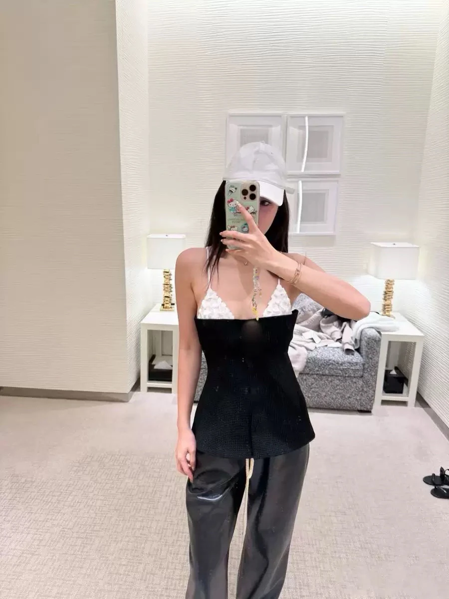 

Summer New High-Defn South Oil Slim Fit Floral Patterned Women's Tank Top Sli Versatile Commute Sle Regular Length