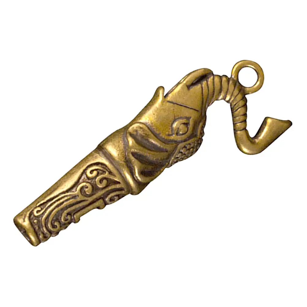 Elephant Survival Whistle Brass Metal Keychain Ornament Loud Signal Whistle for Hiking Camping Emergency Outdoor Safety Use