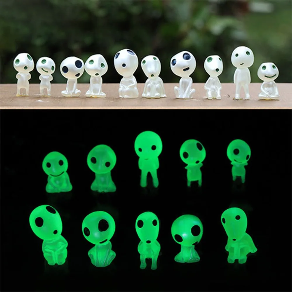 

Luminous Tree Elves and Spirits Figures, Fairy Garden, Micro Landscape Ornament, Glowing in Dark, Miniature Flower, 10Pcs