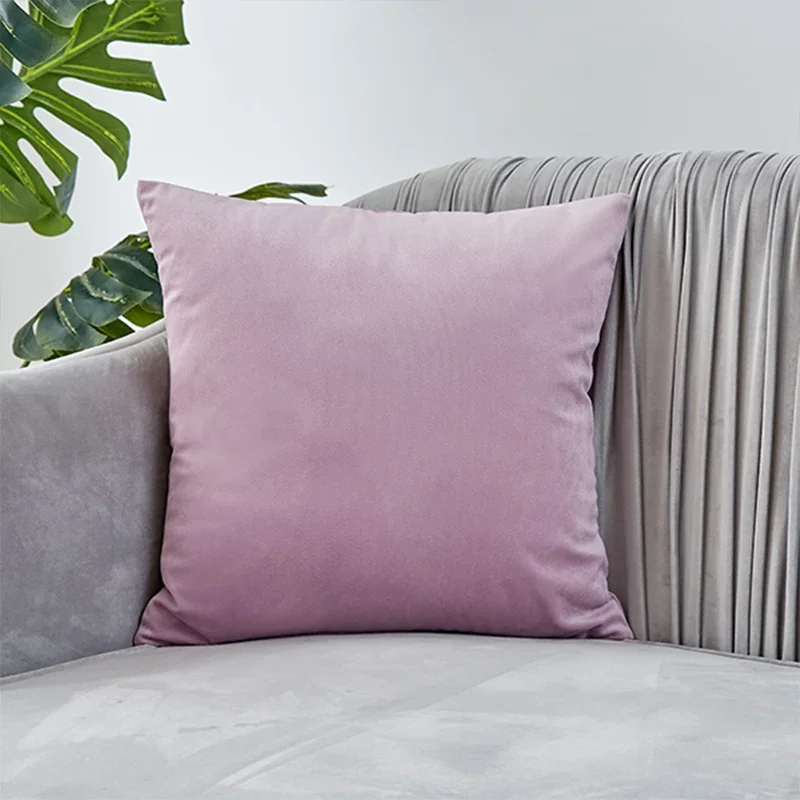 

Light Purple Velvet Cushion Covers Soft Pillowcases 45x45cm Nordic Home Decor Pillows Cover for Sofa Cushions