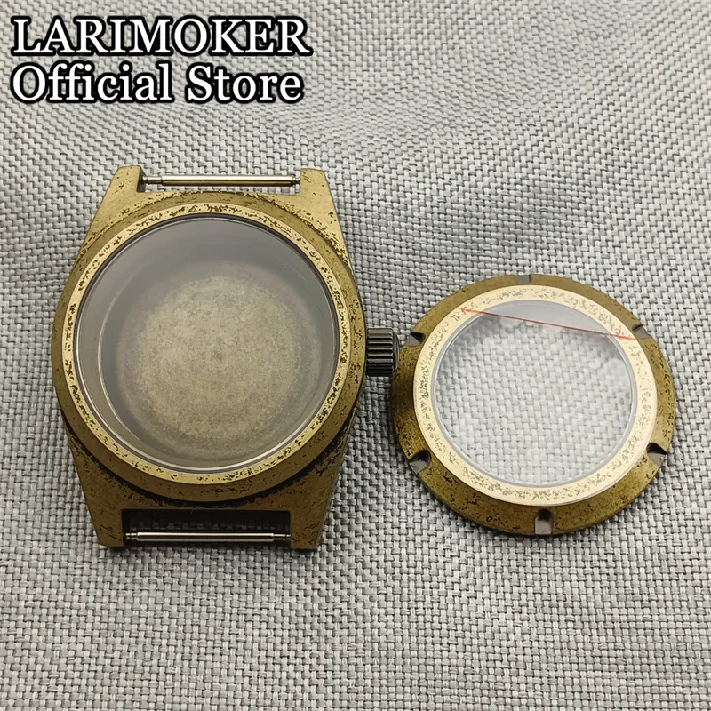 LARIMOKER 38mm Bronze gold coating sapphire glass watch case fit NH35NH36NH34 ETA 2824 Miyota9015 PT5000 movement