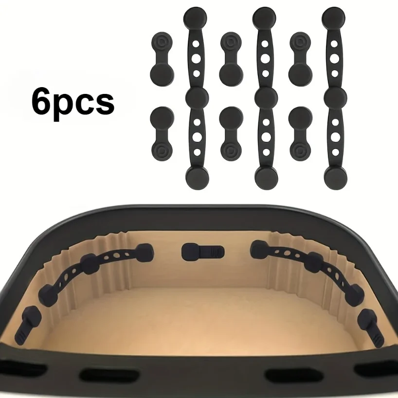 

6pcs/2sets Magnetic Silicone Buckles for Air Fryer - Non-Stick Parch Clips, Magnetic Fasteners, Compatible with /Air Fryer Ovens