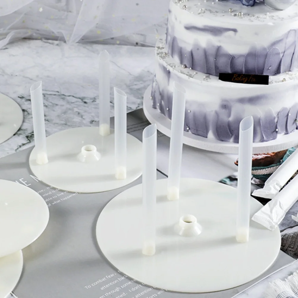 البلاستيك كعكة دعم القش الغذاء الصف المواد قوي متعدد الطبقات كعكة عرض قوس الحلوى متجر المنزل استخدام الحفلات