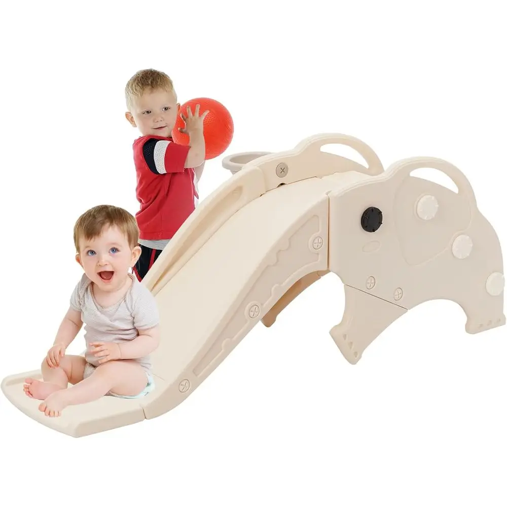 

Детская горка с баскетбольным кольцом, первая горка для малышей для дома и улицы