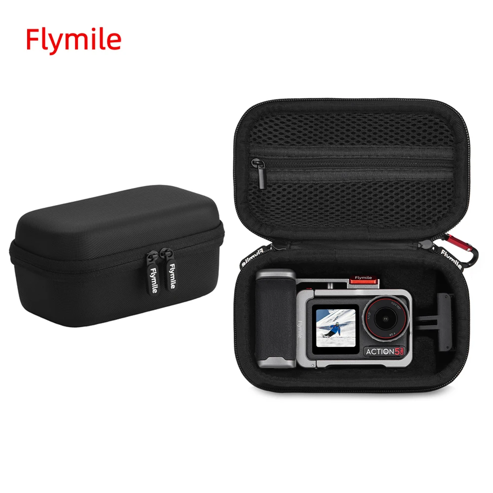 

Flymile Action 5 Pro Handle Grip Carrying Case Storage Bag for DJI Action 5 Pro Accessories Cage Frame Handbag With Carabiners