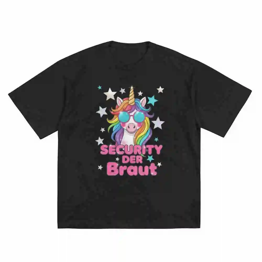 Security Bride Unicorn Short Sleeve Tee 100% Cotton T-Shirt