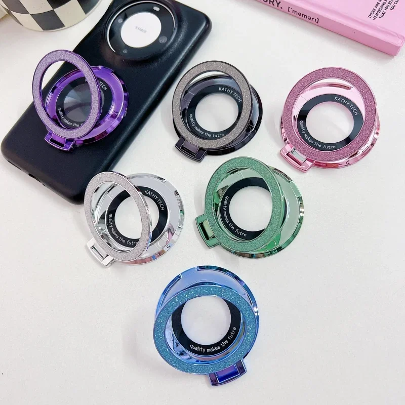 

New Ring Grip Phone Holder Rotating Round Mirror Glitter Bling Holder for iPhone Redmi Samsung Mobile Phone Holder
