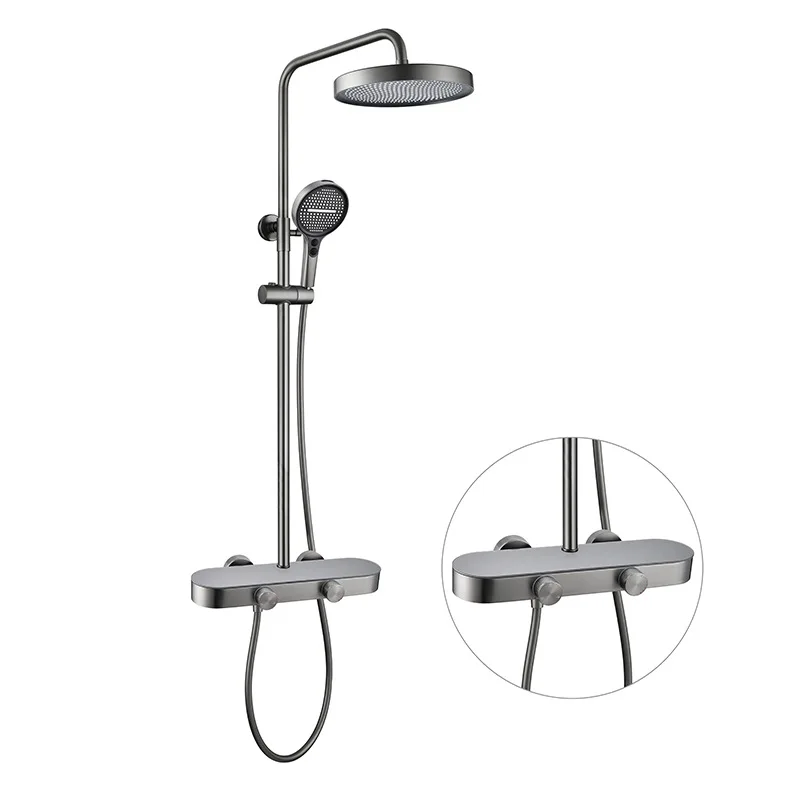 

Hot and cold, gun ash, shower, set, shelf, shower, bath