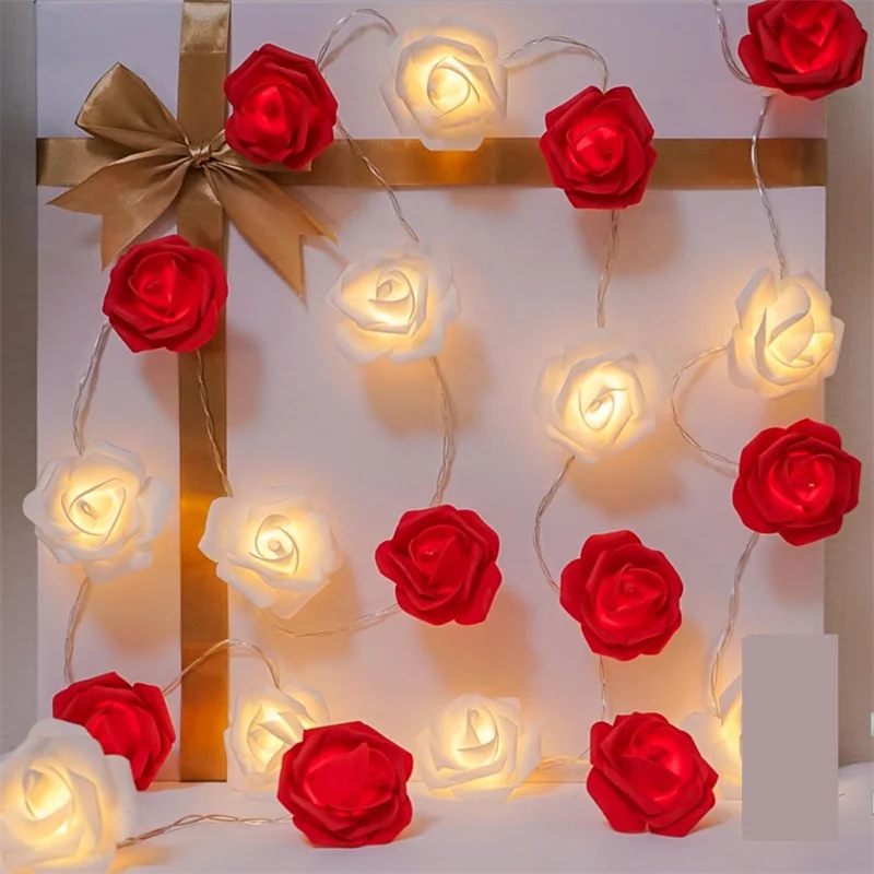 

3m Rose String Lights Proposal Wedding Indoor Garden Decoration 20LED Rose Flower Night Ambient Lighting Festival Party Lights
